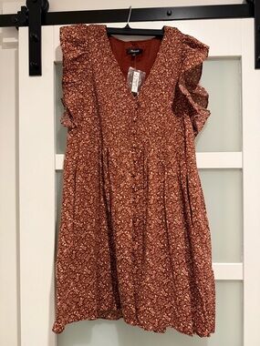 NWT!! Madewell Rust Floral Mini Dress